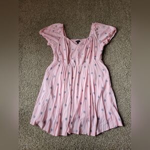 Torrid Light Pink Mini Stretch Challis Sweetheart Skater Dress